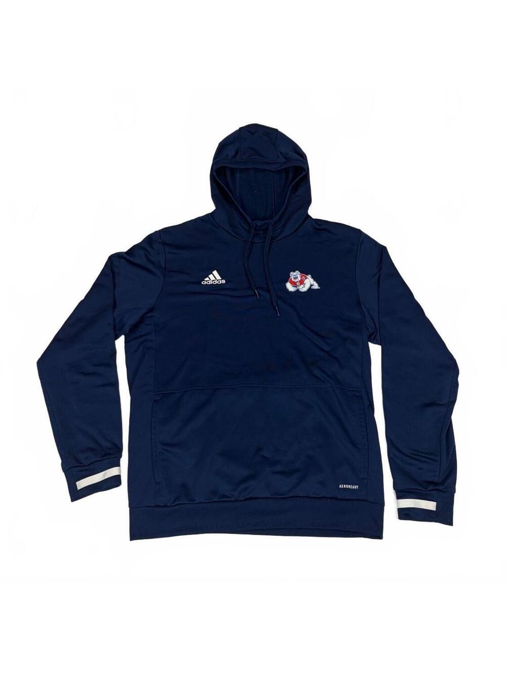 adidas Fresno State Bulldogs AEROREADY Hoodie Mens L Navy Pullover Sweatshirt
